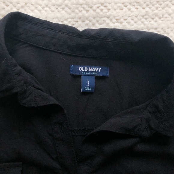 Black long sleeve, half button up old navy top - Picture 3 of 7